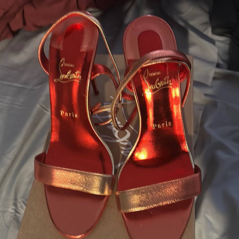 Christian Louboutin Loubi girl 100 sandal heels.